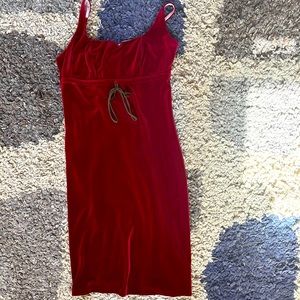 Vintage Betsey Johnson maroon velvet dress